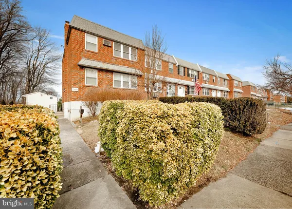 a front view of a building