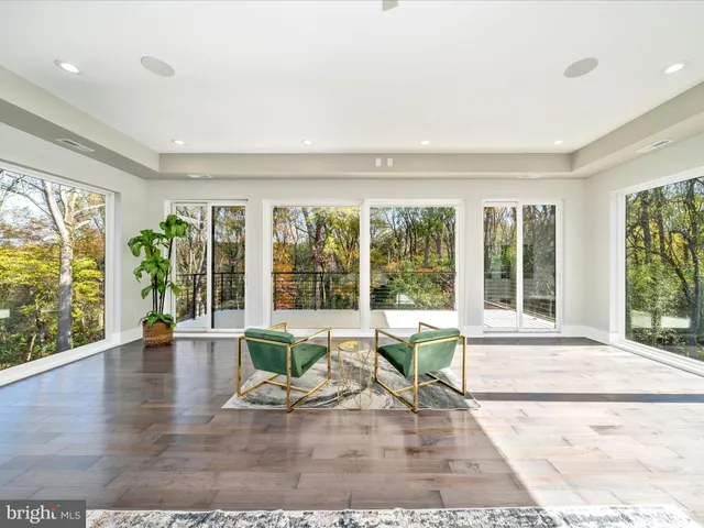 a view of an ocean & kitchen