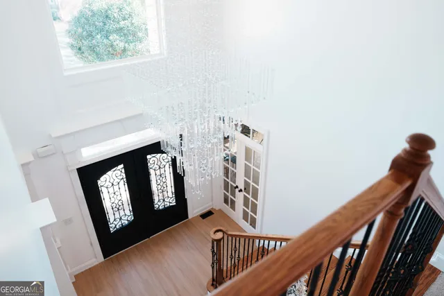 a view of an entryway with a window