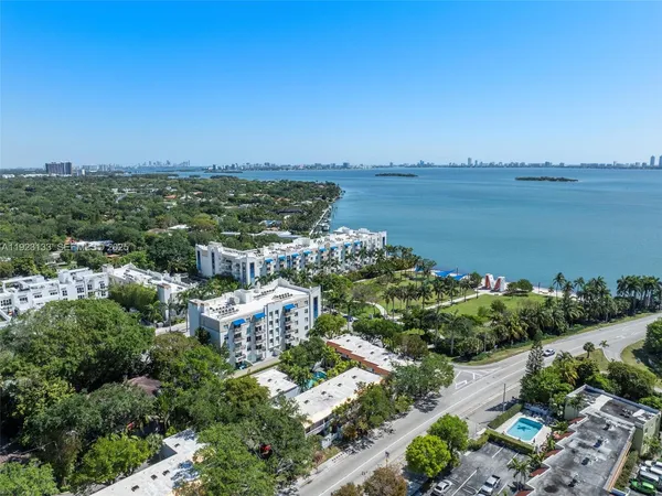 a view of a city and ocean view