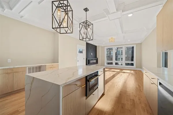 a view of a room with an empty space