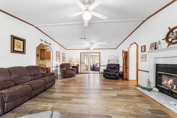 a living room with furniture