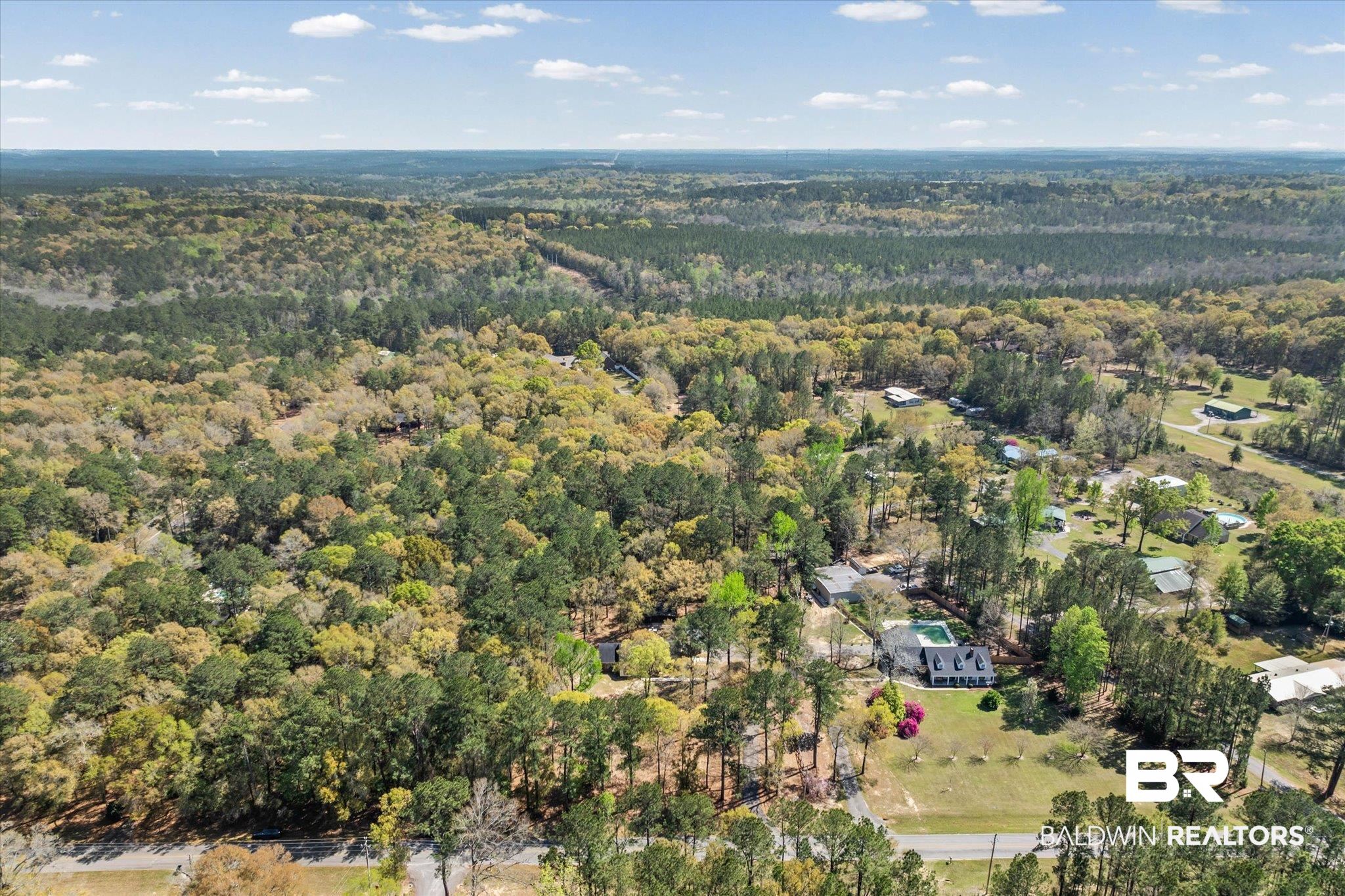 9770 Lakeview Road Bay Minette, AL 36507 - Photo 33 of 44 Drone / aerial view of a heavily wooded area