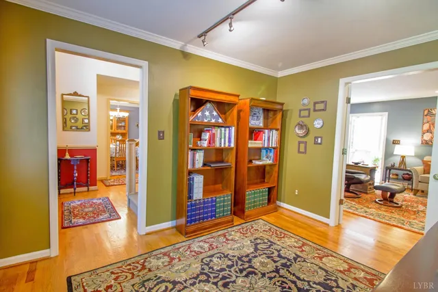 a workspace with furniture and window