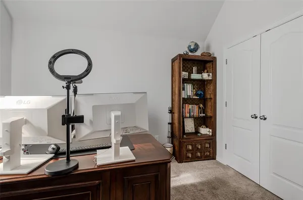 a table and chairs in a room