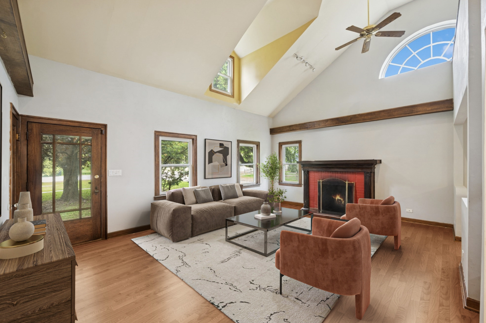 1800 Shermer Road Northbrook, IL 60062 - Photo 2 of 21 a living room with furniture and a fireplace