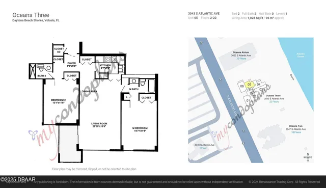 $2,800 | 3043 South Atlantic Avenue, Unit 1605, Daytona Beach, FL 32118