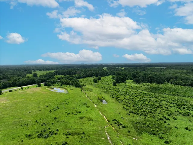 a view of a lush green space with sea