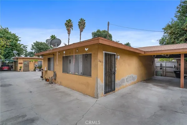 a view of a house with patio