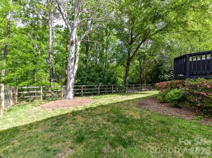 a view of a backyard with a garden