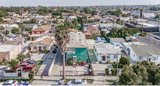 an aerial view of multiple house