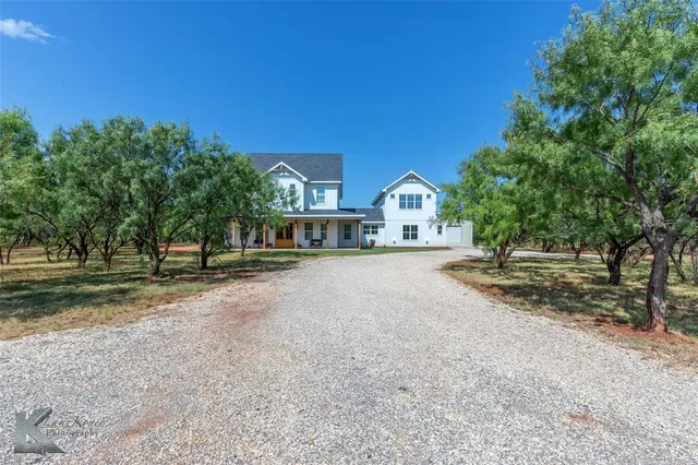 a view of road with large trees