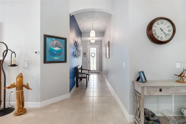 a view of a hallway with elevator
