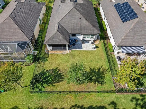 an aerial view of a house