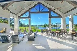 an outdoor space with patio the ocean view