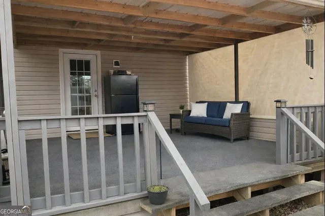 a outdoor space with furniture