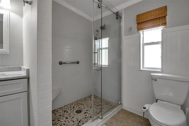 a view of a swimming pool next to a building