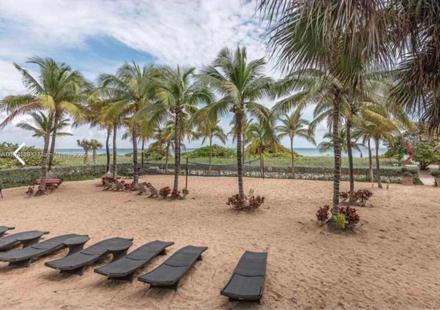 9201 Collins Avenue, Unit 921 Surfside, FL 33154 - Photo 14 of 15 a row of palm trees and a fire pit