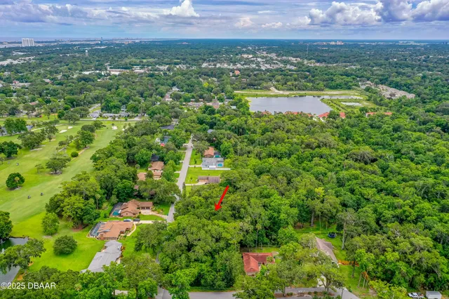 a view of a lake with a city