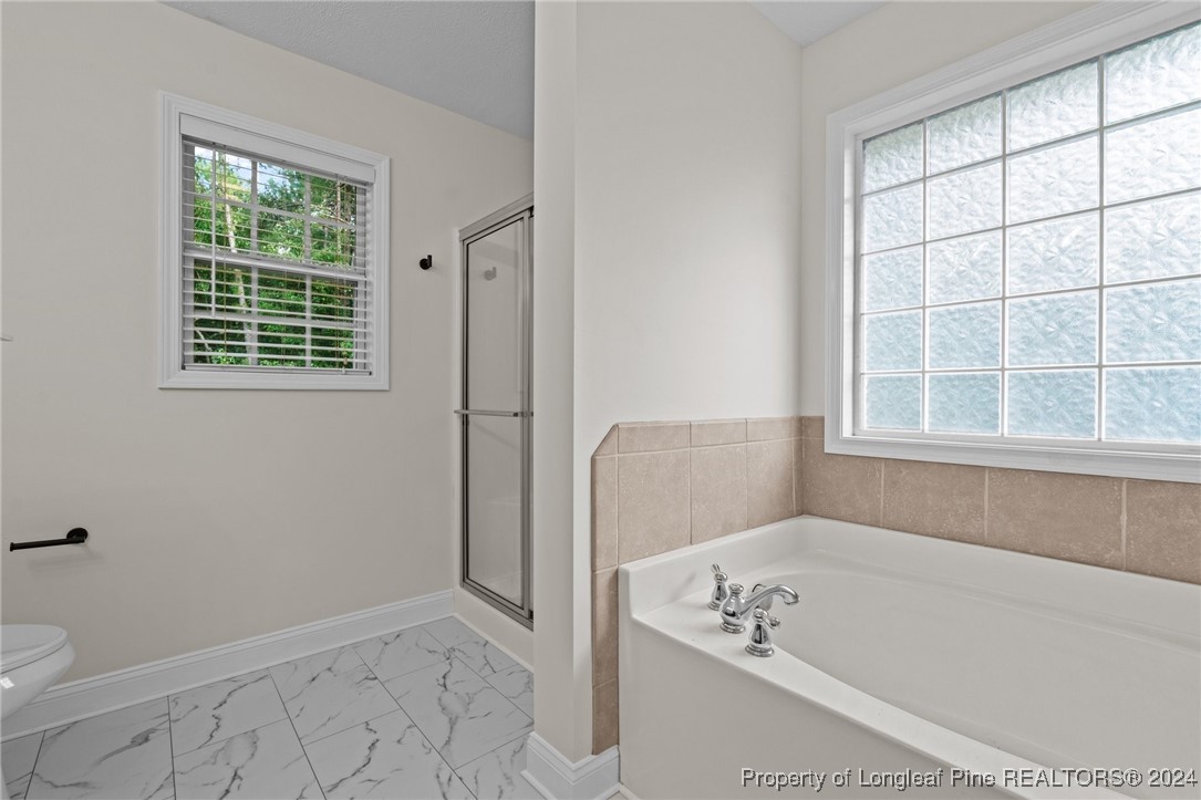 232 Culpepper Road Cameron, NC 28326 - Photo 29 of 45 a bathroom with a tub a toilet and a window