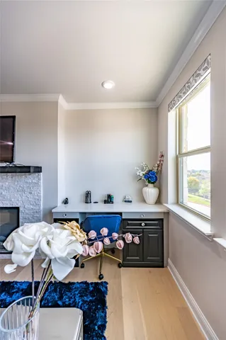 a bed room with a bed and a fireplace