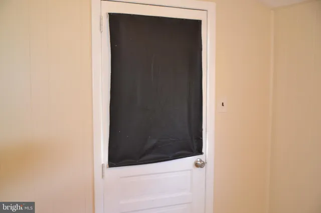 a bathroom with a door