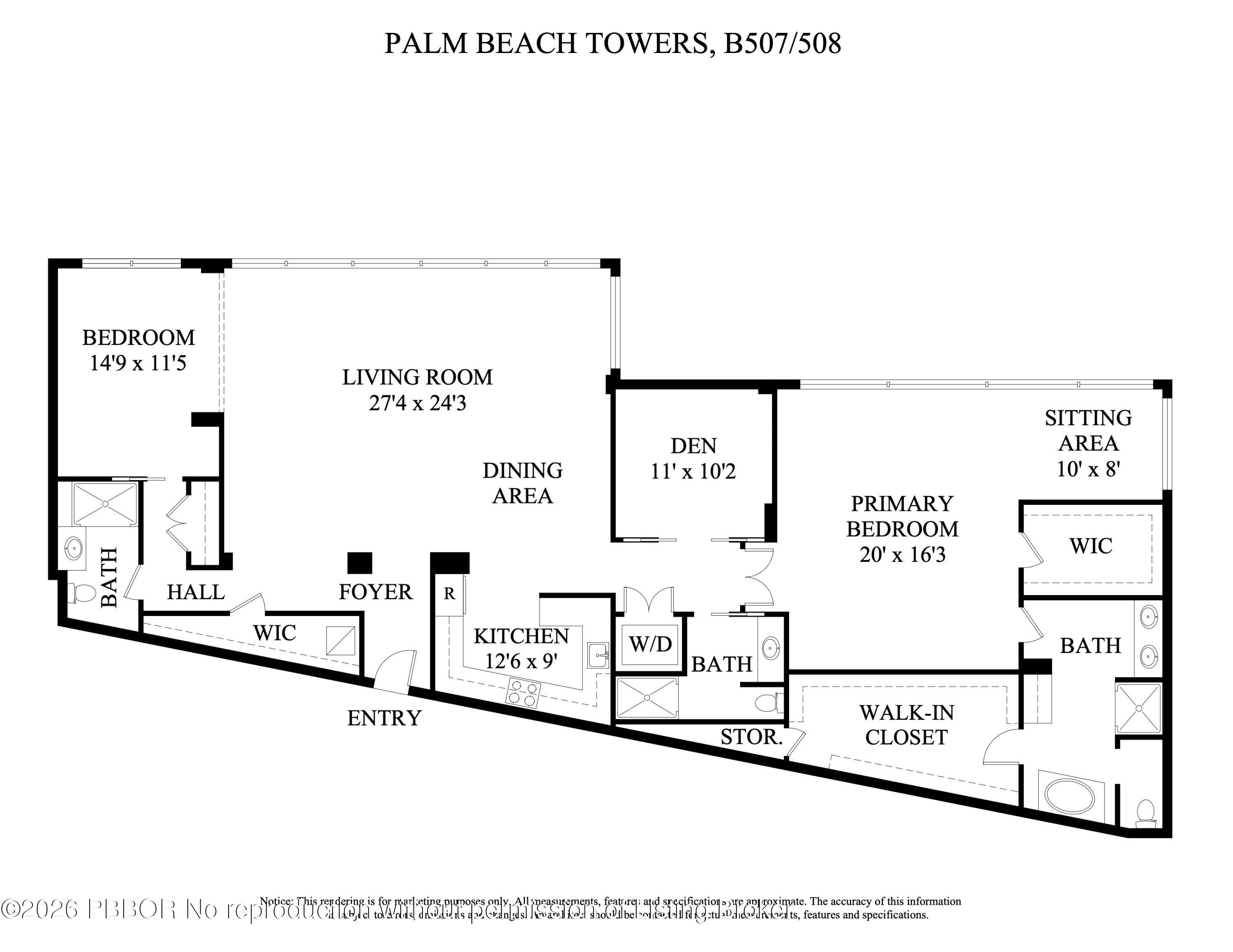 44 Cocoanut Row, Unit 507B Palm Beach, FL 33480 - Photo 17 of 17 Floorplan
