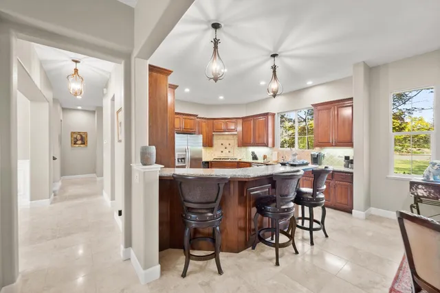 a workspace with furniture and window