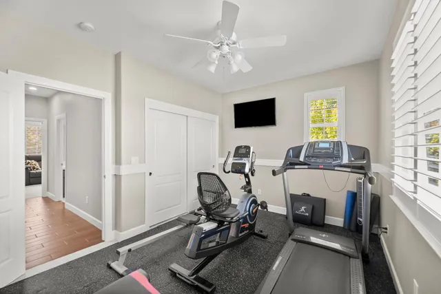a view of a chairs and table in the patio