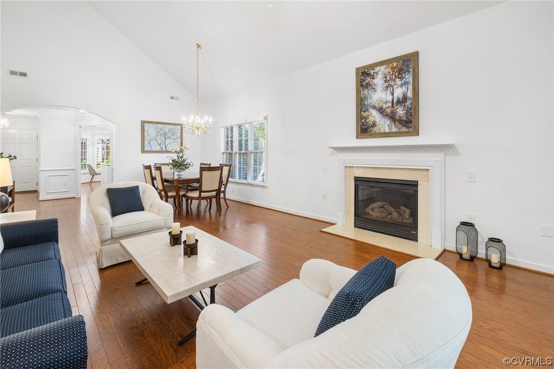 5000 Park Commons Loop Glen Allen, VA 23059 - Photo 13 of 32 a living room with furniture fireplace and dining table