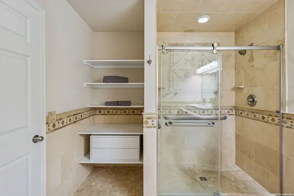 a bathroom with a shower