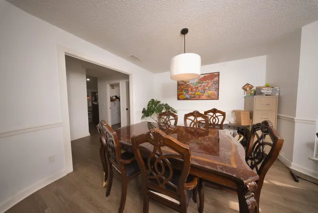 a view of a dining room and livingroom view
