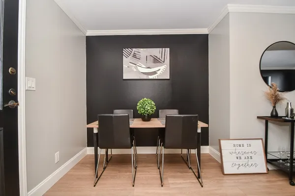 a workspace with furniture