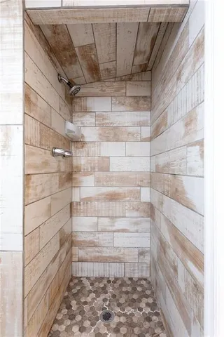 a bathroom with a shower