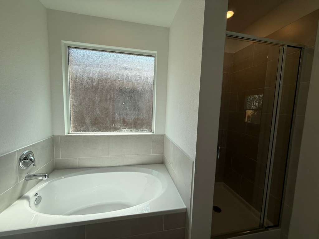 623 Sormonne Loop Kyle, TX 78640 - Photo 27 of 40 Full bathroom with a shower stall and a bath