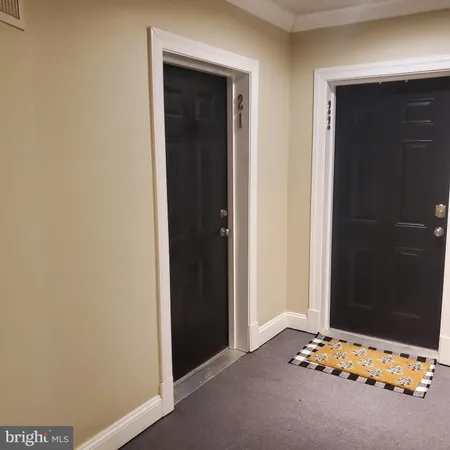 an empty room with painted walls