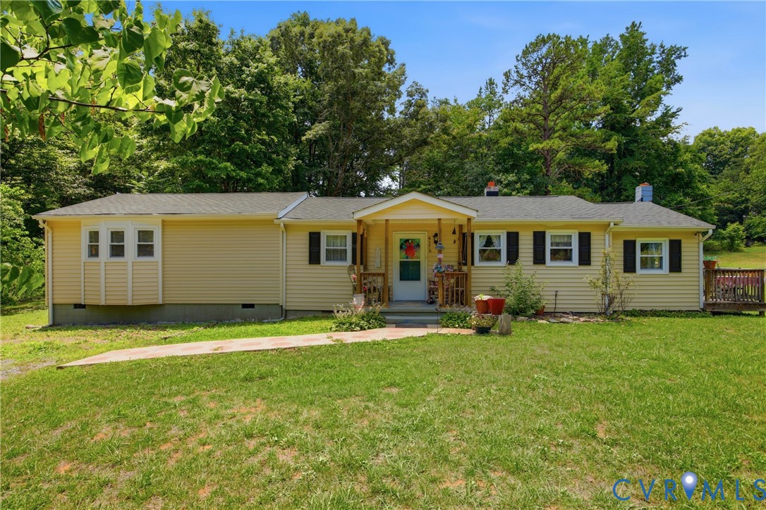 4175 Cedar Plains Road Sandy Hook, VA 23153 - Photo 31 of 31 Yellow-sided ranch home featuring a covered front