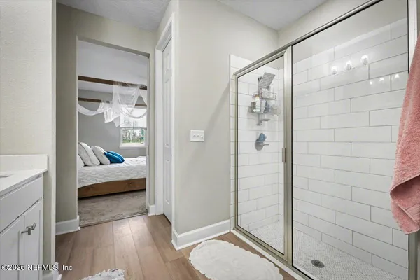 a bathroom with a sink double vanity
