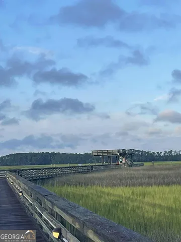 an outdoor space with garden