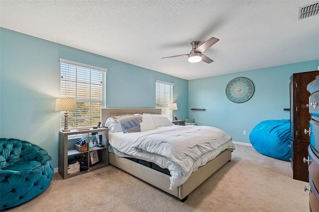 3620 Lefays Point Land O Lakes, FL 34638 - Photo 19 of 50 a bedroom with a bed chandelier and a window