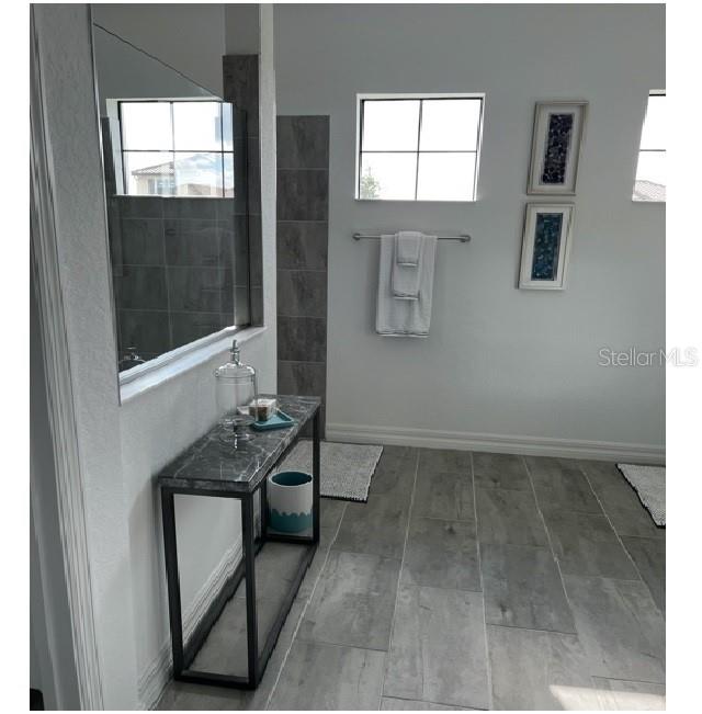17021 Polo Trail Lakewood Ranch, FL 34211 - Photo 29 of 42 a bathroom with a sink a mirror and a shower
