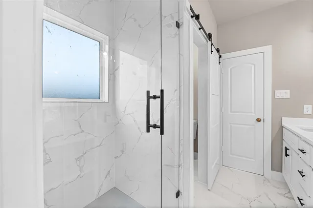 a bathroom with a shower