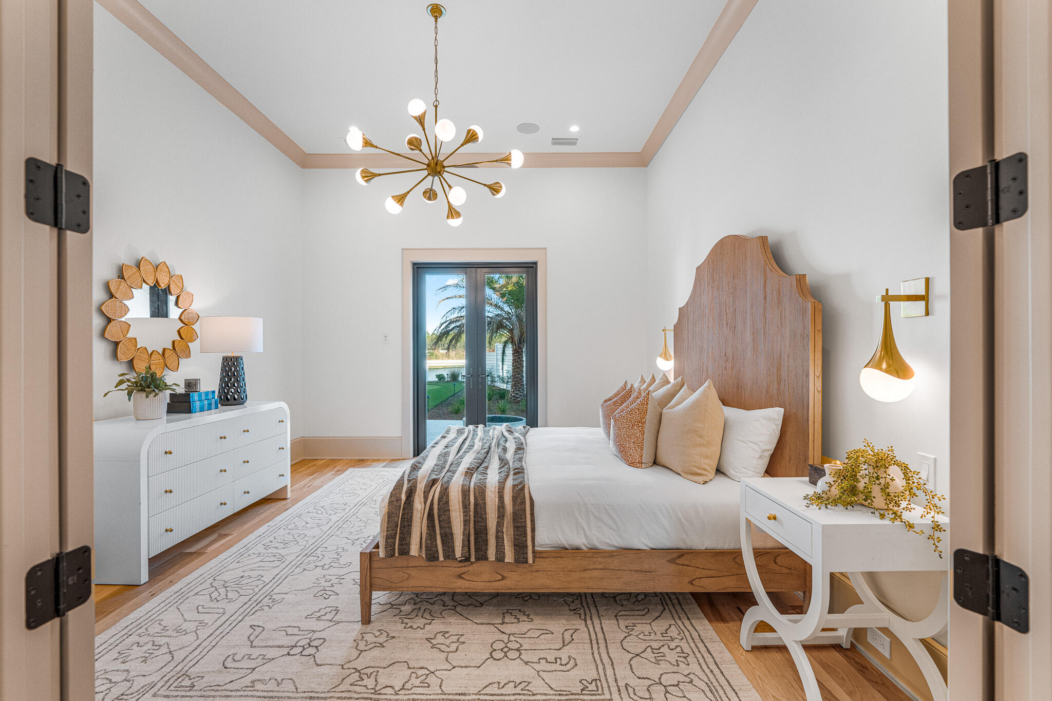 92 Quail Hollow Inlet Beach, FL 32461 - Photo 103 of 119 a bedroom with a bed and a chandelier