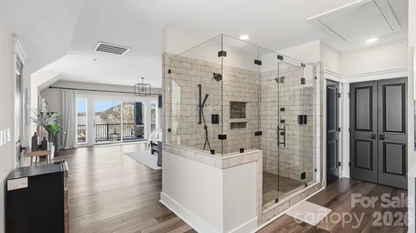 a bathroom with a shower