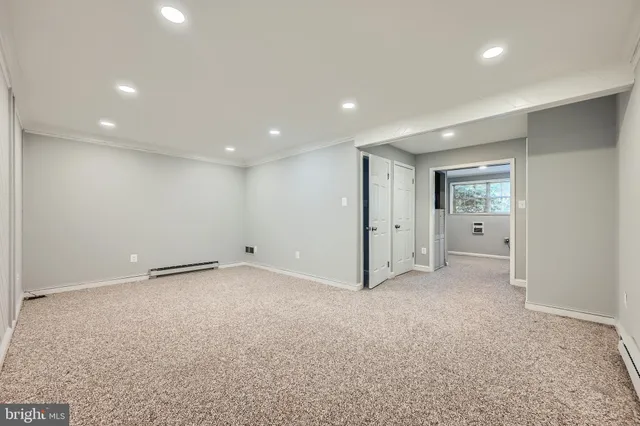 an empty room with an entryway