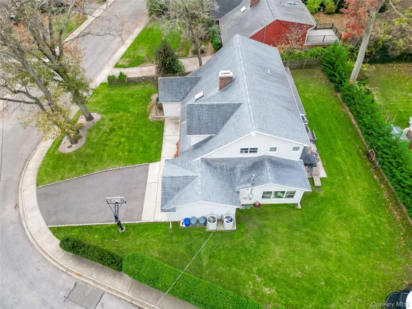 an aerial view of a house