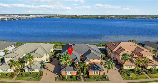 a view of a balcony with an ocean