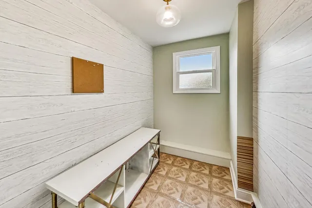 a bathroom with a window