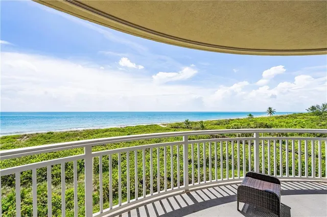 a view of ocean from a balcony