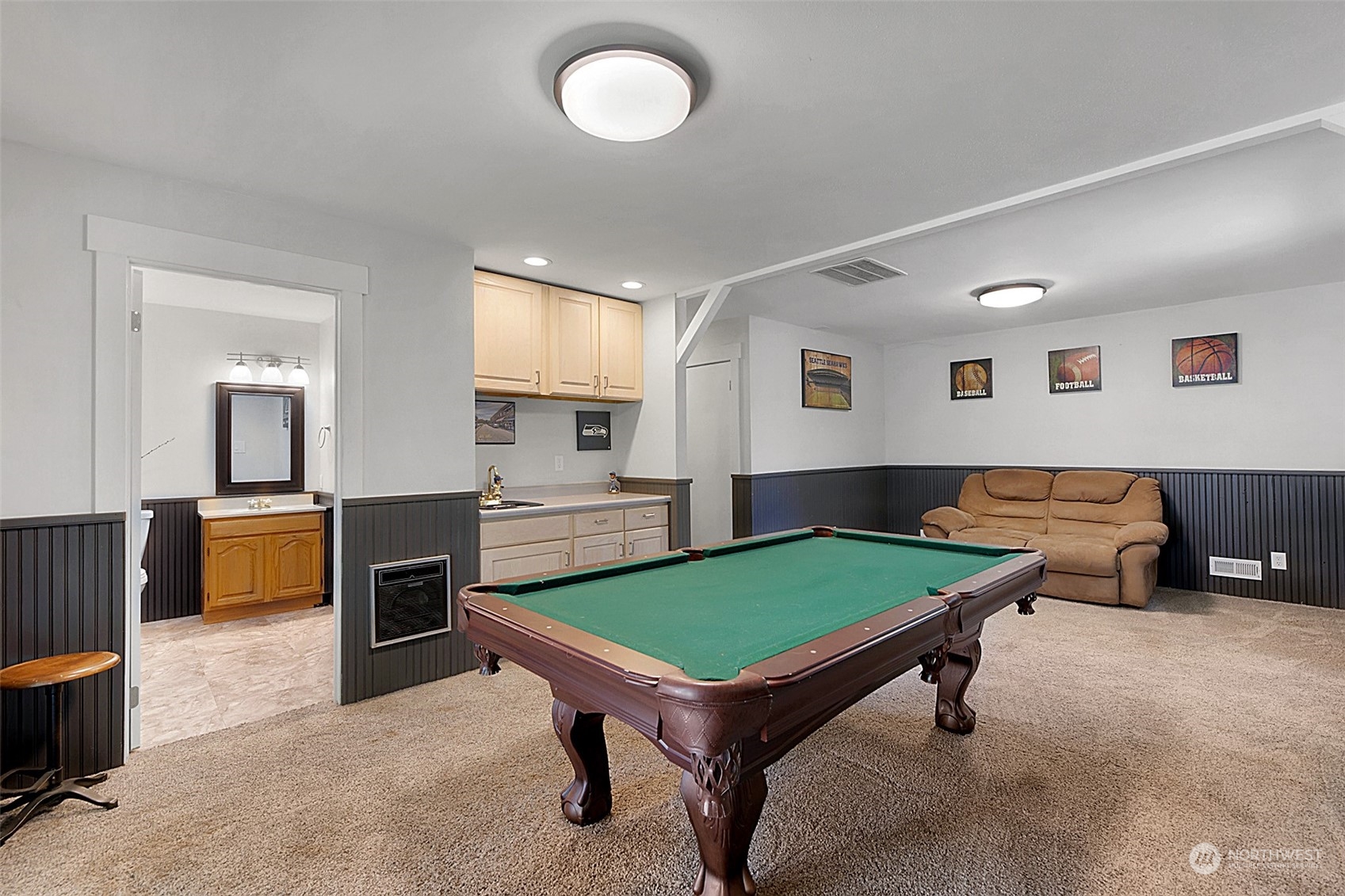 907 Harvest Road Bothell, WA 98012 - Photo 20 of 28 a room with furniture pool table and window